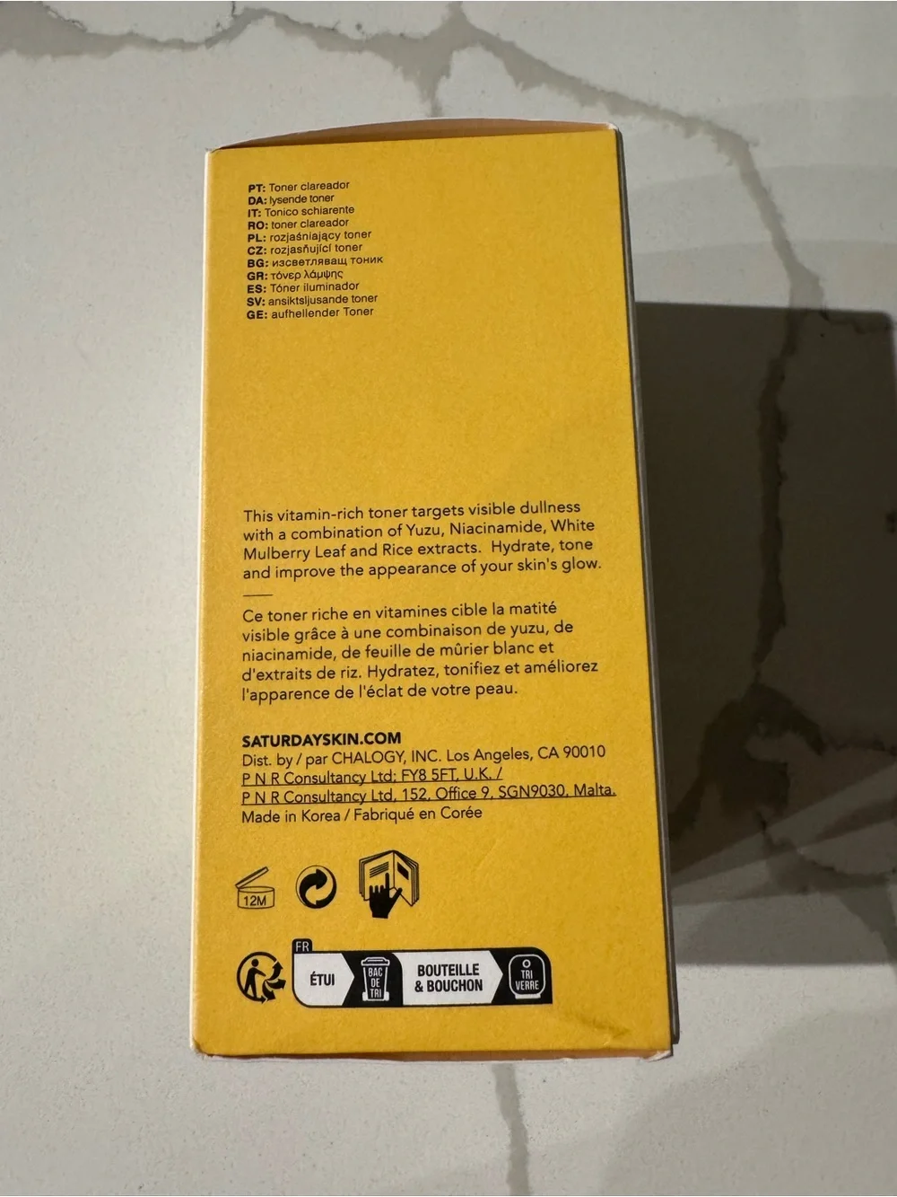 Saturday Skin Yuzu Vitamin C Brightening Toner — Yellow
